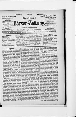 Berliner Börsen-Zeitung vom 29.12.1892