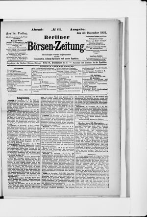 Berliner Börsen-Zeitung on Dec 30, 1892