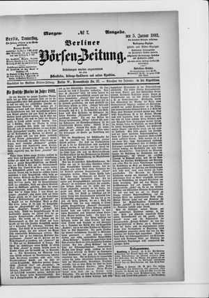 Berliner Börsen-Zeitung on Jan 5, 1893
