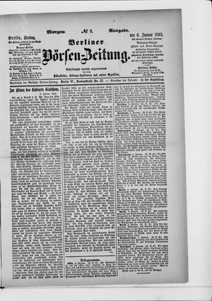 Berliner Börsen-Zeitung vom 06.01.1893