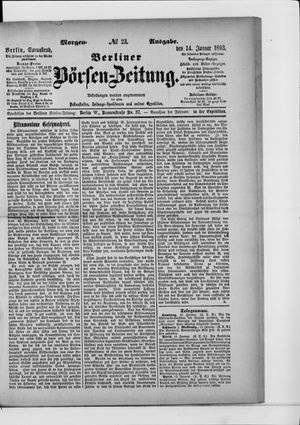 Berliner Börsen-Zeitung on Jan 14, 1893