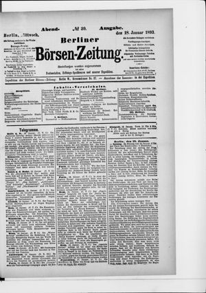 Berliner Börsen-Zeitung vom 18.01.1893
