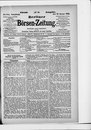 Berliner Börsen-Zeitung on Jan 21, 1893