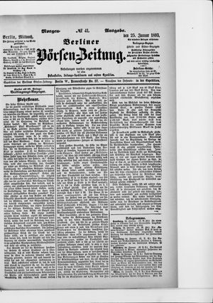 Berliner Börsen-Zeitung vom 25.01.1893