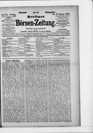 Berliner Börsen-Zeitung vom 27.01.1893