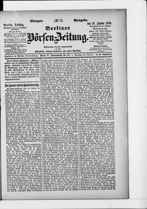 Berliner Börsen-Zeitung on Jan 31, 1893