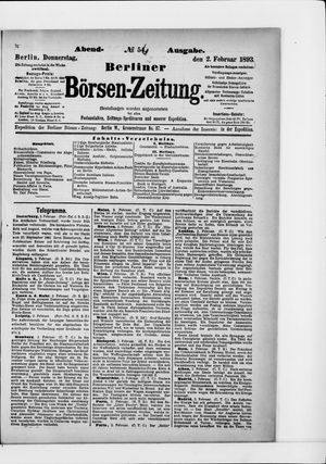 Berliner Börsen-Zeitung on Feb 2, 1893