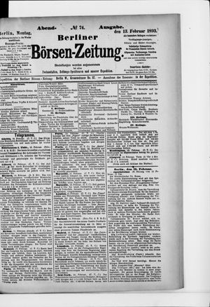 Berliner Börsen-Zeitung on Feb 13, 1893