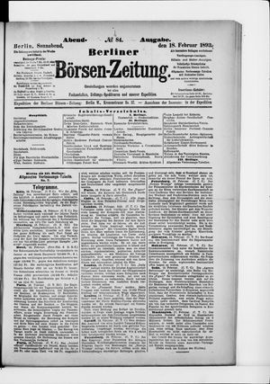 Berliner Börsen-Zeitung on Feb 18, 1893
