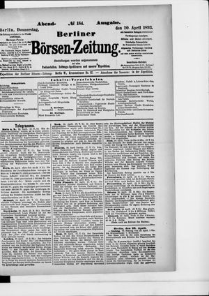 Berliner Börsen-Zeitung vom 20.04.1893