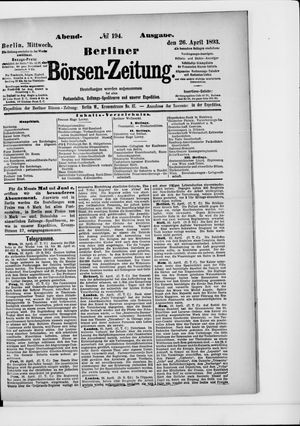 Berliner Börsen-Zeitung on Apr 26, 1893