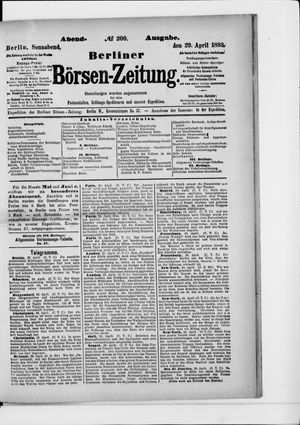 Berliner Börsen-Zeitung vom 29.04.1893