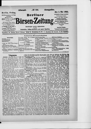 Berliner Börsen-Zeitung on May 5, 1893