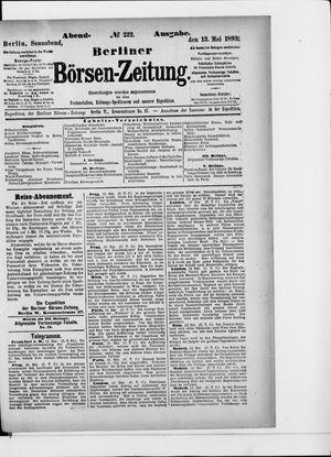 Berliner Börsen-Zeitung on May 13, 1893