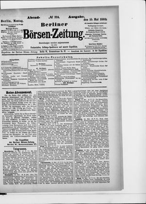 Berliner Börsen-Zeitung on May 15, 1893