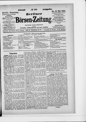 Berliner Börsen-Zeitung on May 18, 1893