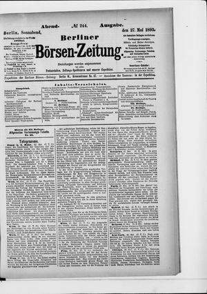 Berliner Börsen-Zeitung vom 27.05.1893