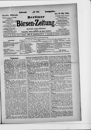 Berliner Börsen-Zeitung on May 31, 1893