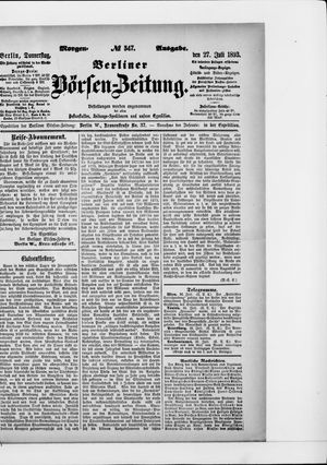 Berliner Börsen-Zeitung vom 27.07.1893