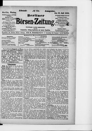Berliner Börsen-Zeitung on Jul 31, 1893