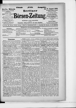Berliner Börsen-Zeitung on Aug 9, 1893