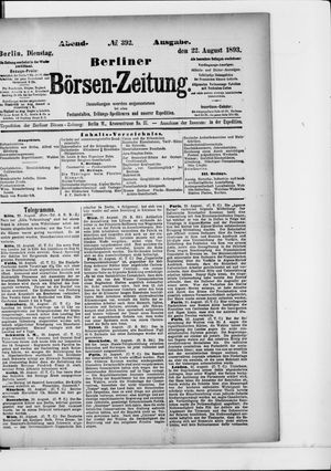 Berliner Börsen-Zeitung on Aug 22, 1893