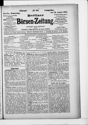 Berliner Börsen-Zeitung on Aug 24, 1893