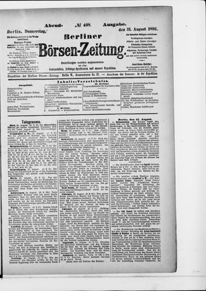 Berliner Börsen-Zeitung on Aug 31, 1893