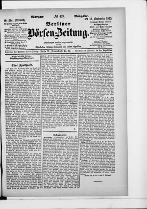 Berliner Börsen-Zeitung vom 13.09.1893