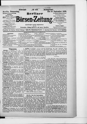 Berliner Börsen-Zeitung on Sep 14, 1893