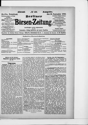 Berliner Börsen-Zeitung on Sep 16, 1893