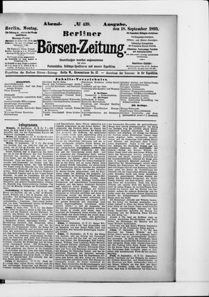 Berliner Börsen-Zeitung on Sep 18, 1893