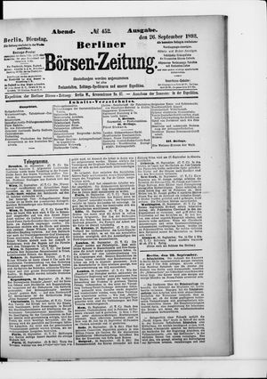 Berliner Börsen-Zeitung vom 26.09.1893