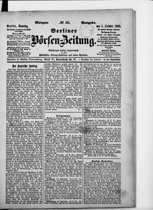 Berliner Börsen-Zeitung vom 01.10.1893
