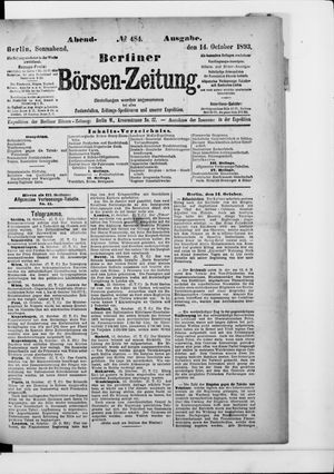 Berliner Börsen-Zeitung on Oct 14, 1893