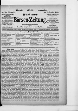 Berliner Börsen-Zeitung on Oct 18, 1893