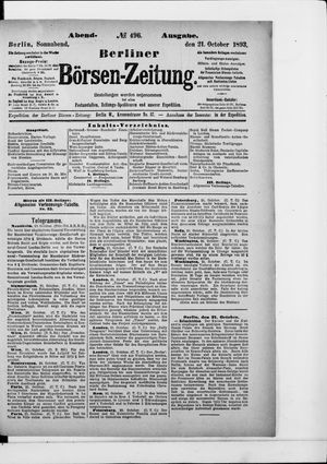 Berliner Börsen-Zeitung vom 21.10.1893