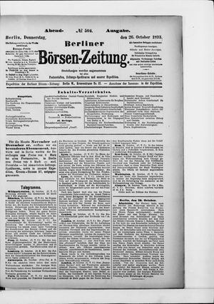 Berliner Börsen-Zeitung vom 26.10.1893
