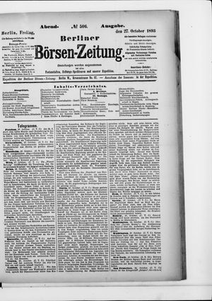 Berliner Börsen-Zeitung on Oct 27, 1893