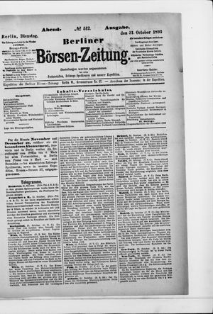 Berliner Börsen-Zeitung vom 31.10.1893