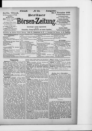 Berliner Börsen-Zeitung vom 01.11.1893