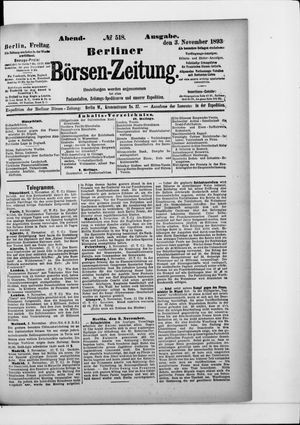 Berliner Börsen-Zeitung vom 03.11.1893