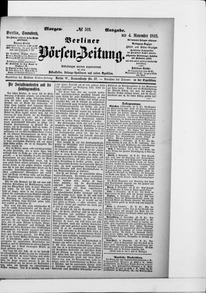 Berliner Börsen-Zeitung vom 04.11.1893