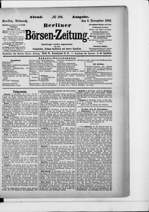 Berliner Börsen-Zeitung vom 08.11.1893