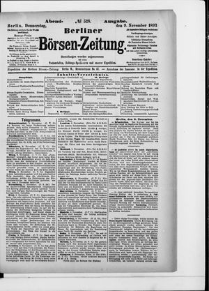 Berliner Börsen-Zeitung vom 09.11.1893