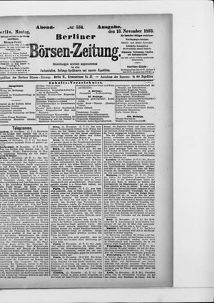 Berliner Börsen-Zeitung vom 13.11.1893