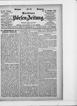 Berliner Börsen-Zeitung on Nov 14, 1893