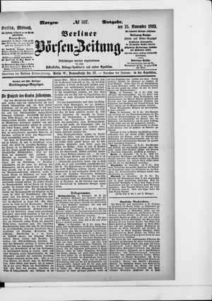 Berliner Börsen-Zeitung vom 15.11.1893
