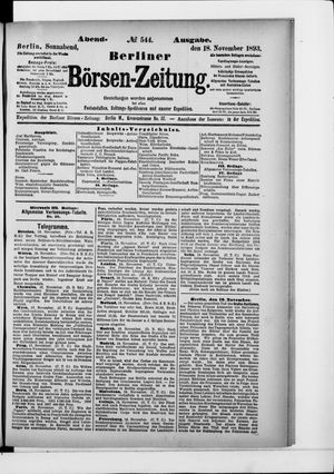 Berliner Börsen-Zeitung vom 18.11.1893