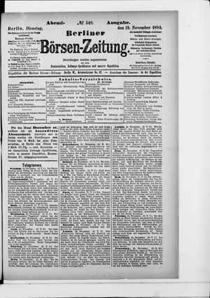 Berliner Börsen-Zeitung vom 21.11.1893